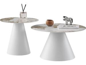 ΣΕΤ 2 ΤΡΑΠΕΖΙΑ ΣΑΛΟΝΙΟΥ RIDGE(X) HM18307.01 SINTERED STONE TOPS--ΒΑΣΕΙΣ ΛΕΥΚΕΣ Φ50 & Φ70