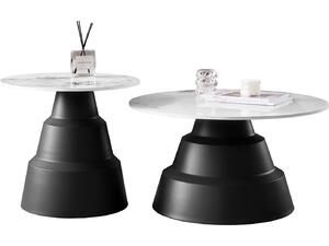 ΣΕΤ 2 ΤΡΑΠΕΖΙΑ ΣΑΛΟΝΙΟΥ LIDOX HM18306.02 SINTERED STONE TOP- SNOW WHITE ΧΡΩΜΑ Φ50 & Φ70