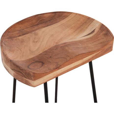 ΣΚΑΜΠΟ BAR ELEANOR HM8363.11 ΜΑΣΙΦ ΞΥΛΟ ΑΚΑΚΙΑΣ-ΜΕΤΑΛΛΟ 50x43x78Υεκ.