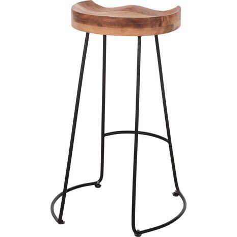 ΣΚΑΜΠΟ BAR ELEANOR HM8363.11 ΜΑΣΙΦ ΞΥΛΟ ΑΚΑΚΙΑΣ-ΜΕΤΑΛΛΟ 50x43x78Υεκ.