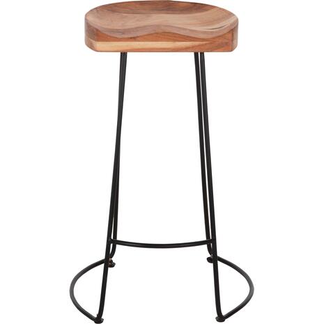 ΣΚΑΜΠΟ BAR ELEANOR HM8363.11 ΜΑΣΙΦ ΞΥΛΟ ΑΚΑΚΙΑΣ-ΜΕΤΑΛΛΟ 50x43x78Υεκ.