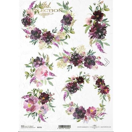 Ριζόχαρτο Decoupage "Flowers, bouquets" 21x29.7εκ. (ITD-R1751)