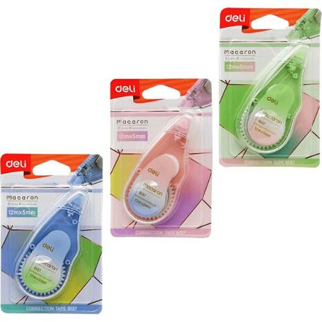 Διορθωτική ταινία Deli-Macaron Pastel 5mmΧ12m (διάφορα χρώματα) E8137