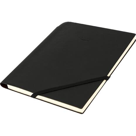 Σημειωματάριο Deli ημιεύκαμπτο εξώφυλλο δερματίνη με λάστιχο ριγέ 20.5x14cm 70gsm 96 φύλλων Μαύρο