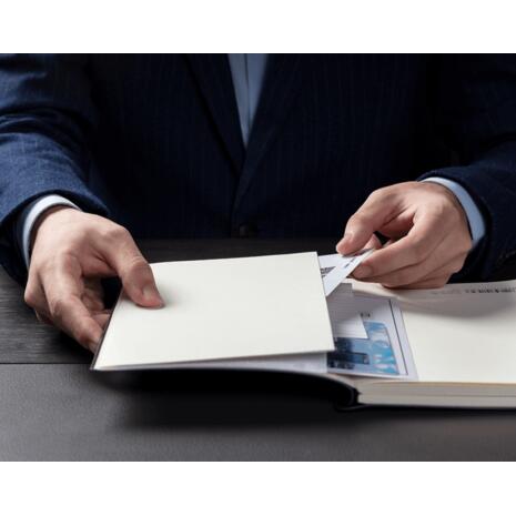 Σημειωματάριο Deli ημιεύκαμπτο εξώφυλλο δερματίνη με λάστιχο ριγέ 20.5x14cm 70gsm 96 φύλλων Μαύρο