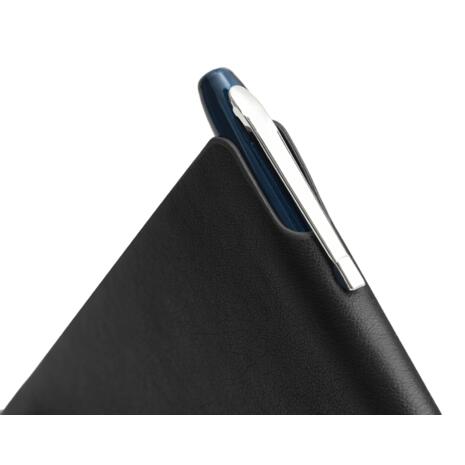 Σημειωματάριο Deli ημιεύκαμπτο εξώφυλλο δερματίνη με λάστιχο ριγέ 20.5x14cm 70gsm 96 φύλλων Μαύρο