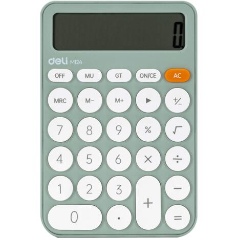 Αριθμομηχανή γραφείου Deli-EM124 12 ψηφίων μπαταρίας 15.8x10.5cmx4.8cm Πράσινο παστέλ