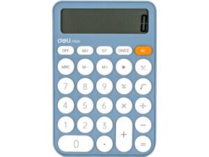 Αριθμομηχανή γραφείου Deli-EM124 12 ψηφίων μπαταρίας 15.8x10.5cmx4.8cm Μπλε παστέλ