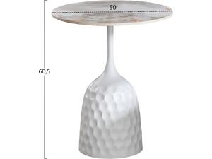 ΤΡΑΠΕΖΙ ΣΑΛΟΝΙΟΥ LONGSTEM HM18317.01 ΒΑΣΗ ΛΕΥΚΗ--SINTERED STONE CALACATA GOLD Φ50