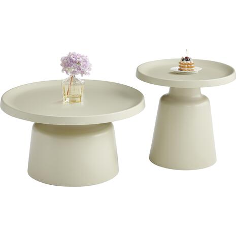 ΣΕΤ 2 ΤΡΑΠΕΖΙΑ ΣΑΛΟΝΙΟΥ RINKON2 HM18304.04 ΜΕΤΑΛΛΟ ΣΕ ΣΑΜΠΑΝΙ Φ50εκ & Φ70εκ