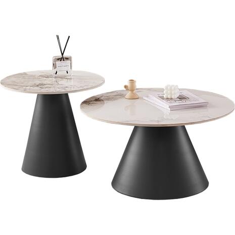 ΣΕΤ 2 ΤΡΑΠΕΖΙΑ ΣΑΛΟΝΙΟΥ RIDGE(X) HM18307.02 SINTERED STONE TOPS--ΒΑΣΕΙΣ ΜΑΥΡΕΣ Φ50 & Φ70