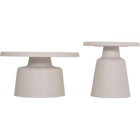 ΣΕΤ 2 ΤΡΑΠΕΖΙΑ ΣΑΛΟΝΙΟΥ RINKON2 HM18304.01 ΜΕΤΑΛΛΟ ΣΕ ΛΕΥΚΟ Φ49εκ & Φ69εκ