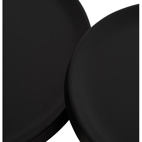 ΣΕΤ 2 ΤΡΑΠΕΖΙΑ ΣΑΛΟΝΙΟΥ RINKON2 HM18304.02 ΜΕΤΑΛΛΟ ΣΕ ΜΑΥΡΟ Φ49εκ & Φ69εκ