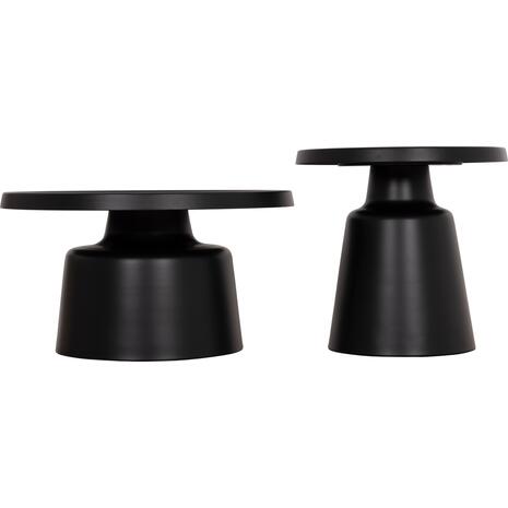 ΣΕΤ 2 ΤΡΑΠΕΖΙΑ ΣΑΛΟΝΙΟΥ RINKON2 HM18304.02 ΜΕΤΑΛΛΟ ΣΕ ΜΑΥΡΟ Φ49εκ & Φ69εκ