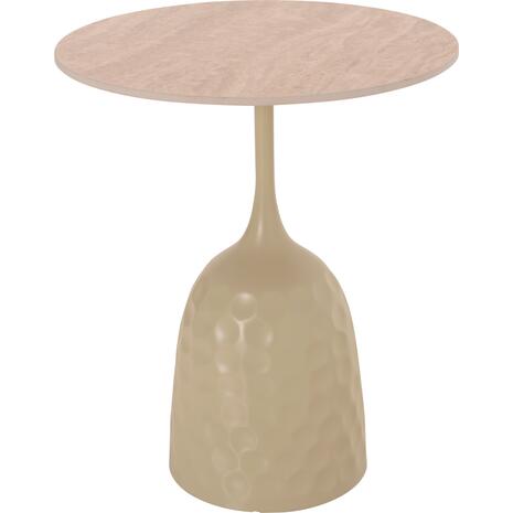 ΤΡΑΠΕΖΙ ΣΑΛΟΝΙΟΥ LONGSTEM HM18317.04 ΒΑΣΗ ΣΑΜΠΑΝΙ--ΚΕΡΑΜΙΚΟ TOP TRAVERTINE STONE Φ50