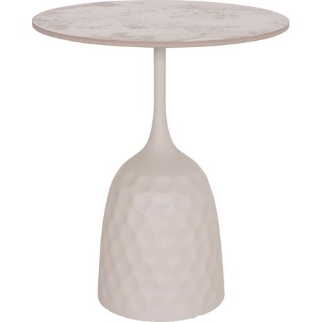 ΤΡΑΠΕΖΙ ΣΑΛΟΝΙΟΥ LONGSTEM HM18317.01 ΒΑΣΗ ΛΕΥΚΗ--SINTERED STONE CALACATA GOLD Φ50