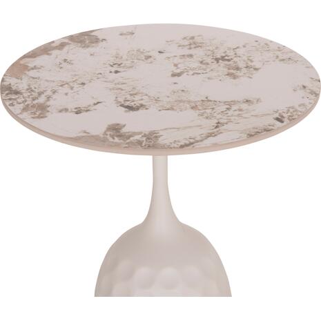 ΤΡΑΠΕΖΙ ΣΑΛΟΝΙΟΥ LONGSTEM HM18317.01 ΒΑΣΗ ΛΕΥΚΗ--SINTERED STONE CALACATA GOLD Φ50