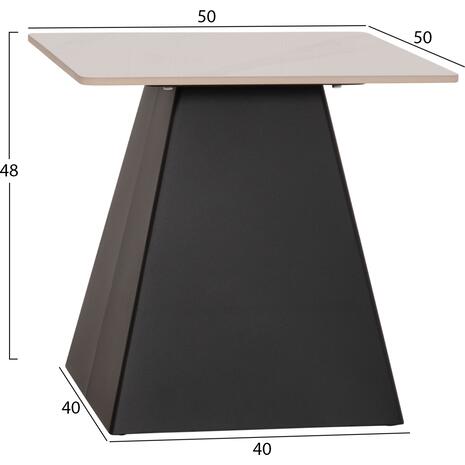 ΣΕΤ 2 ΤΡΑΠΕΖΙΑ ΣΑΛΟΝΙΟΥ QUBER(X) HM18311.02 SINTERED STONE ΤΕΤΡΑΓΩΝΟ--ΒΑΣΕΙΣ ΜΑΥΡΕΣ