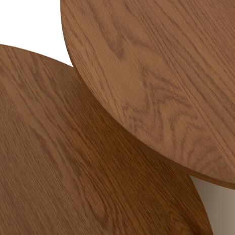 ΣΕΤ 2 ΤΡΑΠΕΖΙΑ ΣΑΛΟΝΙΟΥ JENNEL(X) HM18308.04 ΜΕΤΑΛΛΟ ΣΑΜΠΑΝΙ--MDF ΣΕ ΦΥΣΙΚΟ Φ50εκ & Φ70εκ