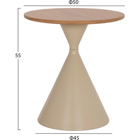 ΣΕΤ 2 ΤΡΑΠΕΖΙΑ ΣΑΛΟΝΙΟΥ JENNEL(X) HM18308.04 ΜΕΤΑΛΛΟ ΣΑΜΠΑΝΙ--MDF ΣΕ ΦΥΣΙΚΟ Φ50εκ & Φ70εκ