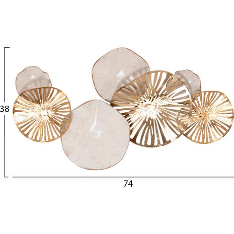 ΜΕΤΑΛΛΙΚΟ ΔΙΑΚΟΣΜΗΤΙΚΟ ΤΟΙΧΟΥ HM7177 ΧΡΥΣΟ ΛΕΥΚΟ 74x10x38Y εκ.