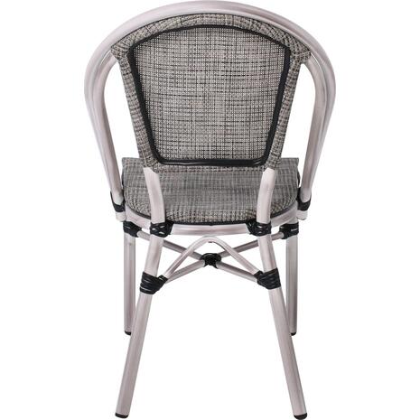 COSTA Καρέκλα Dining Αλουμινίου, Απόχρωση Antique Grey -Textilene Μπεζ (Ε288,1)