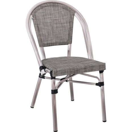 COSTA Καρέκλα Dining Αλουμινίου, Απόχρωση Antique Grey -Textilene Μπεζ (Ε288,1)