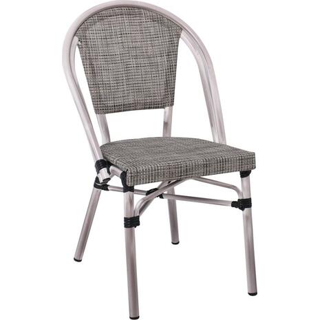 COSTA Καρέκλα Dining Αλουμινίου, Απόχρωση Antique Grey -Textilene Μπεζ (Ε288,1)