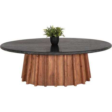 ΤΡΑΠΕΖΙ ΣΑΛΟΝΙΟΥ ΟΒΑΛ DRAXX HM9934 ΜΑΣΙΦ ΑΚΑΚΙΑ-ΜΑΥΡΟ ΜΑΡΜΑΡΟ 120x70x38Υεκ.