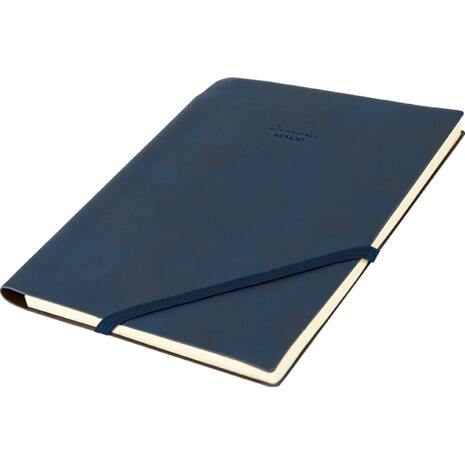 Σημειωματάριο Deli ημιεύκαμπτο εξώφυλλο δερματίνη με λάστιχο ριγέ 20.5x14cm 70gsm 96 φύλλων Μπλε σκούρο