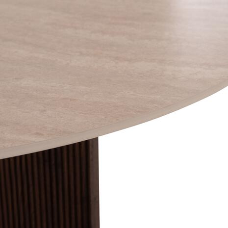 ΤΡΑΠΕΖΙ ΤΡΑΠΕΖΑΡΙΑΣ ΣΤΡΟΓΓΥΛΟ SKY HM18331 ΚΕΡΑΜΙΚΟ TOP ΟΨΗ ΤΡΑΒΕΡΤΙΝΑΣ Φ120x76Υεκ