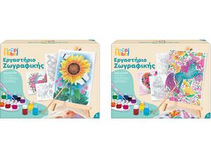 Εργαστήριο Ζωγραφικής Ακρυλικά Χρώματα Σετ Ζωγραφικής Με Ξύλινο Καβαλέτο Μονόκερος 1038-11043