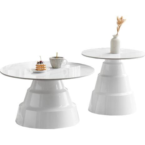 ΣΕΤ 2 ΤΡΑΠΕΖΙΑ ΣΑΛΟΝΙΟΥ LIDOX HM18306.01 SINTERED STONE TOPS KAI ΒΑΣΕΙΣ--ΛΕΥΚΑ Φ50 & Φ70