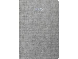 Ημερολόγιο ημερήσιο 2026 Linardatos Kare ημιεύκαμπτο 17x24cm (62134-C) Γκρι
