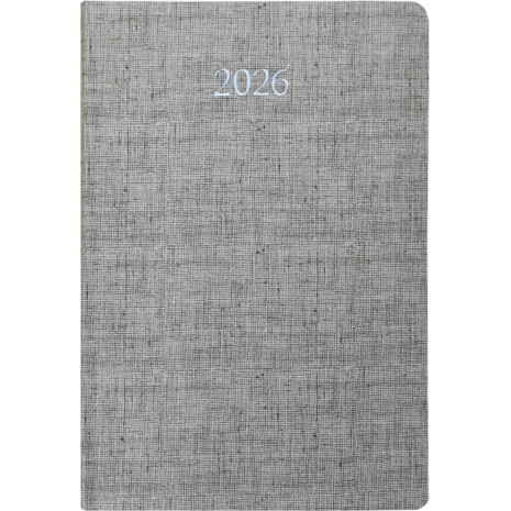 Ημερολόγιο ημερήσιο 2026 Linardatos Kare ημιεύκαμπτο 17x24cm (62134-C) Γκρι