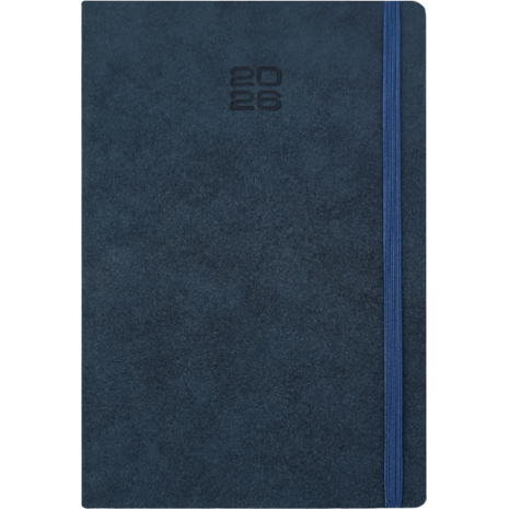 Ημερολόγιο ημερήσιο 2026 Linardatos Kenya ημιεύκαμπτο με λάστιχο 17x24cm (62294-C) Μπλε