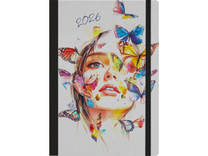 Ημερολόγιο ημερήσιο 2026 Linardatos Fancy με λάστιχο 14x21cm (62063-D)