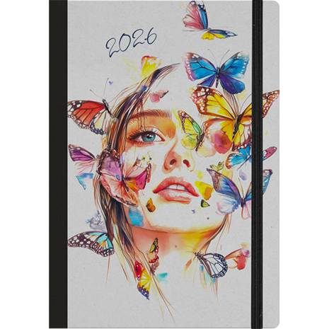 Ημερολόγιο ημερήσιο 2026 Linardatos Fancy με λάστιχο 14x21cm (62063-D)