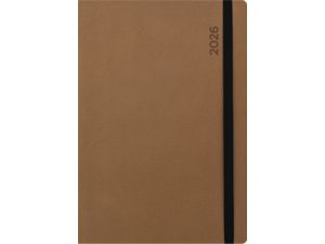 Ημερολόγιο ημερήσιο 2026 Linardatos Flexy 360o με λάστιχο17x24cm (62094-C) Καφέ