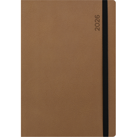 Ημερολόγιο ημερήσιο 2026 Linardatos Flexy 360o με λάστιχο17x24cm (62094-C) Καφέ