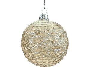 Γυάλινη Χριστουγεννιάτικη Μπάλα Antigue Silver 8 cm