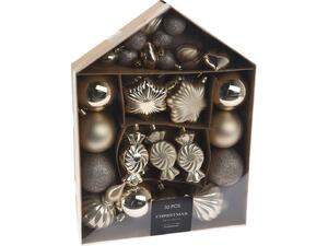 Σετ χριστουγεννιάτικα στολίδια 32 τεμαχίων, 7 σχεδίων κρεμ