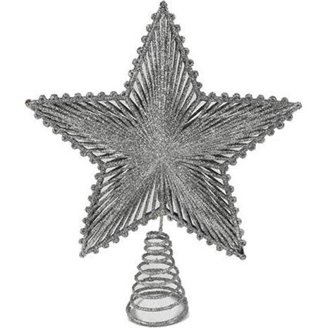 Κορυφή δέντρου αστέρι ασημί 26x5x20cm