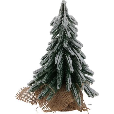 Χριστουγεννιάτικο διακοσμητικό δέντρο με ξύλινη βάση πράσινο 20εκ. (36331)