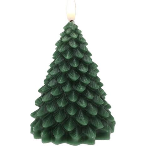 Χριστουγεννιάτικο LED κερί δέντρο πράσινο 17εκ.