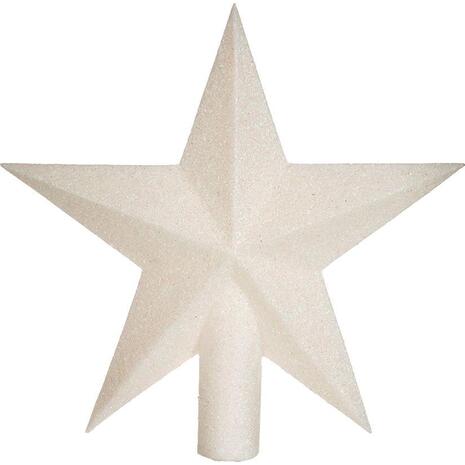 Κορυφή δέντρου αστέρι λευκή Υ19x19x5εκ.