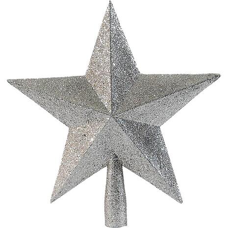 Κορυφή δέντρου αστέρι ασημένια Υ19x19x5εκ.