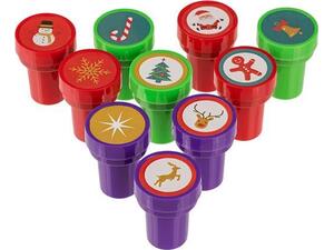 Σφραγίδες χριστουγεννιάτικες πολύχρωμες Ø2,5x3,5εκ.