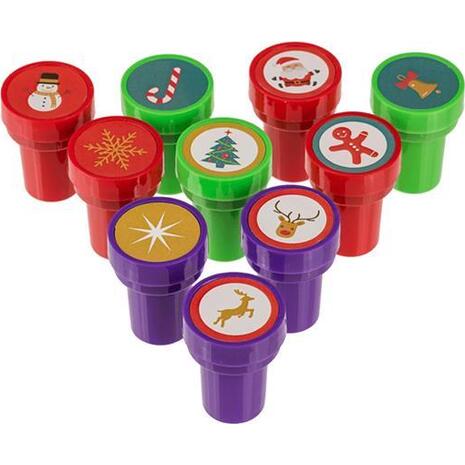 Σφραγίδες χριστουγεννιάτικες πολύχρωμες Ø2,5x3,5εκ.