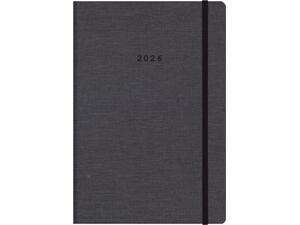 Ημερολόγιο ημερήσιο δετό Next Nomads 2026 εύκαμπτο με λάστιχο 17x25εκ. Γκρι σκούρο (02480-53)